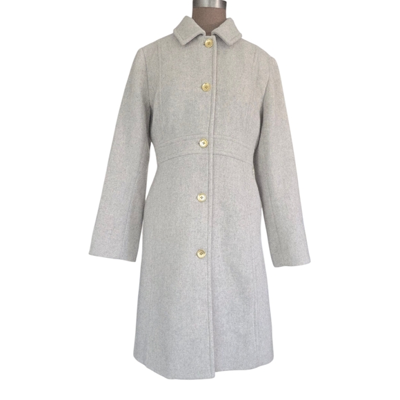 J.Crew Wool-blend Lady Coat / Jacket AT107  Heather Dusk Grey Size 12 - Picture 1 of 16